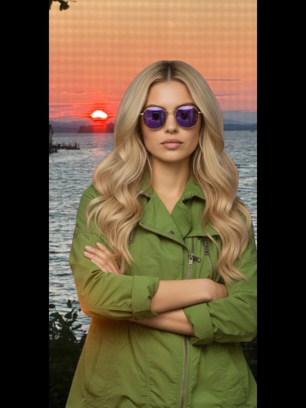 Ray-Ban Purple Mirrored Round Sunglasses